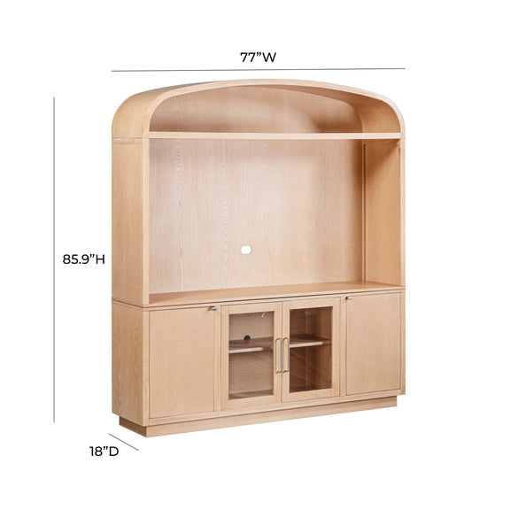 Marlow 77" Wood Entertainment Center - Natural