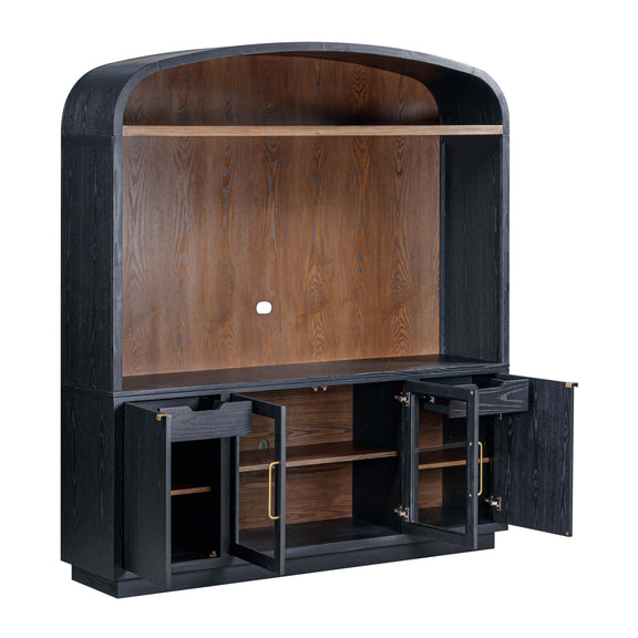 Marlow 77" Wood Entertainment Center - Black
