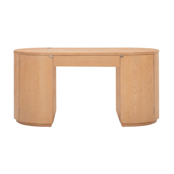 Marlow 64" Wood Executive Desk With Storage - Natural