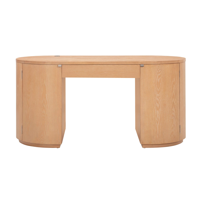 Marlow 64" Wood Executive Desk With Storage - Natural