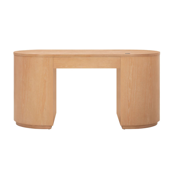Marlow 64" Wood Executive Desk With Storage - Natural