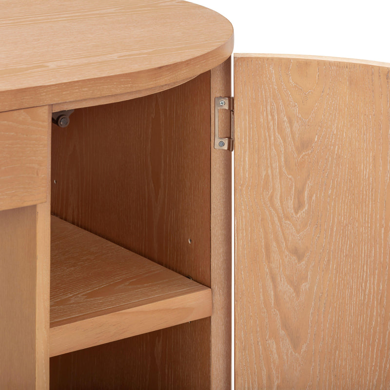 Marlow 64" Wood Executive Desk With Storage - Natural