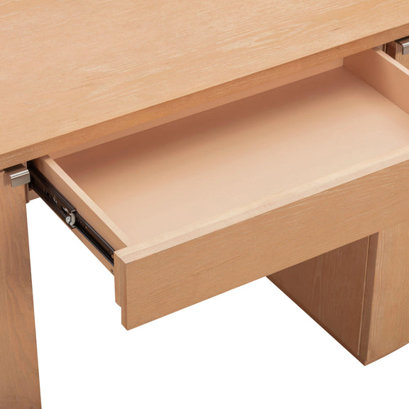 Marlow 64" Wood Executive Desk With Storage - Natural