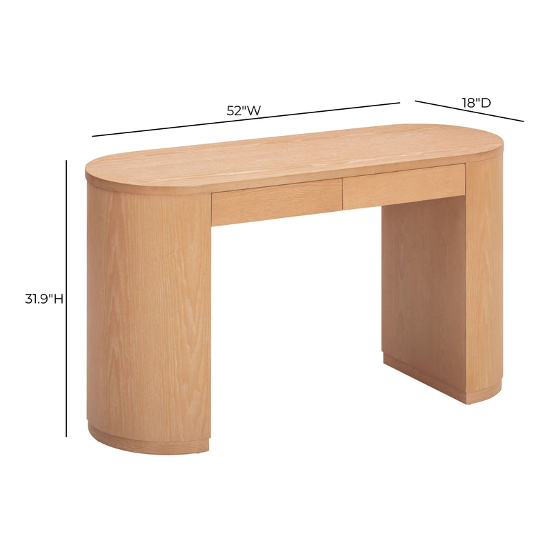 Marlow 52" Wood 2-Drawer Writing Desk - Natural