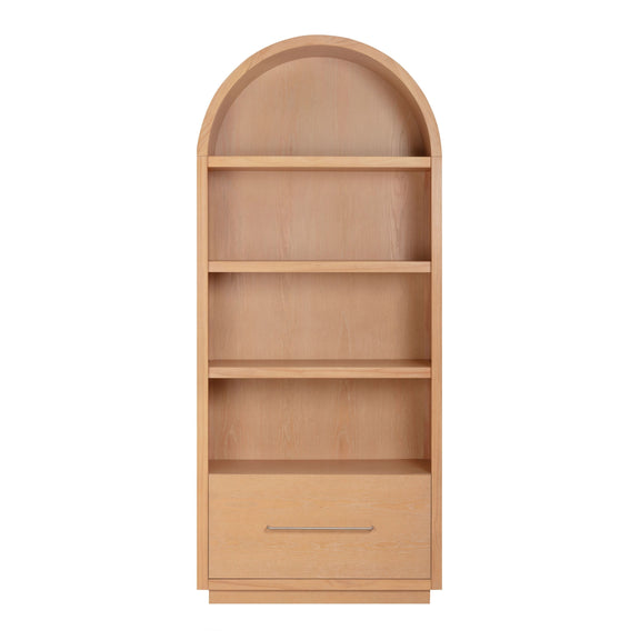 Marlow Wood Bookcase With File Drawer - Natural