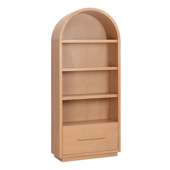 Marlow Wood Bookcase With File Drawer - Natural
