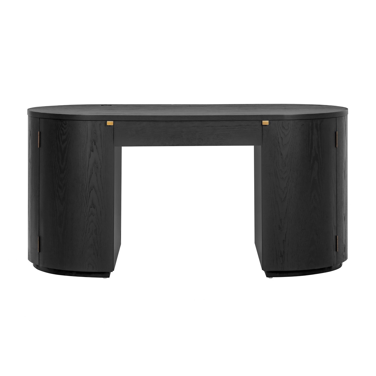 Marlow 64" Wood Executive Desk With Storage - Black