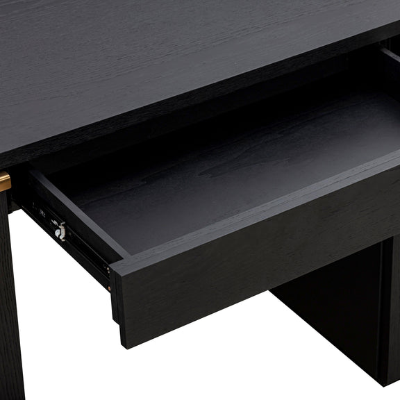 Marlow 64" Wood Executive Desk With Storage - Black