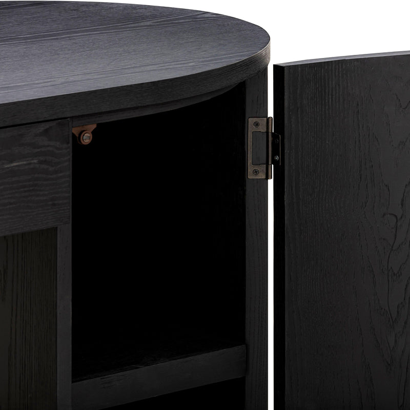 Marlow 64" Wood Executive Desk With Storage - Black