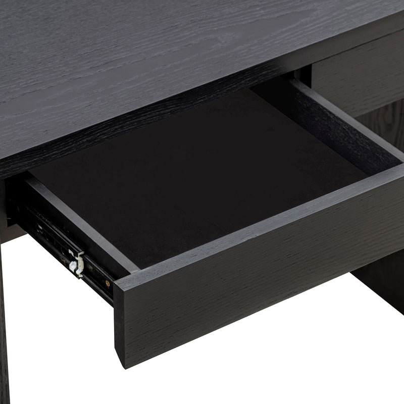 Marlow 52" Wood 2-Drawer Writing Desk - Black