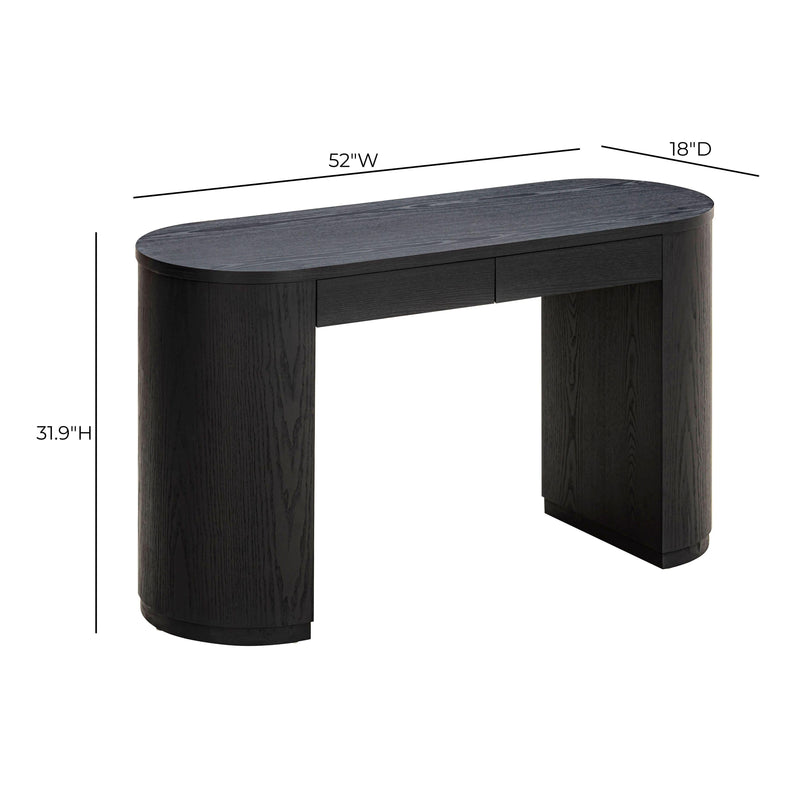 Marlow 52" Wood 2-Drawer Writing Desk - Black