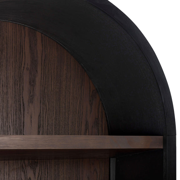 Marlow Wood Bookcase With File Drawer - Black