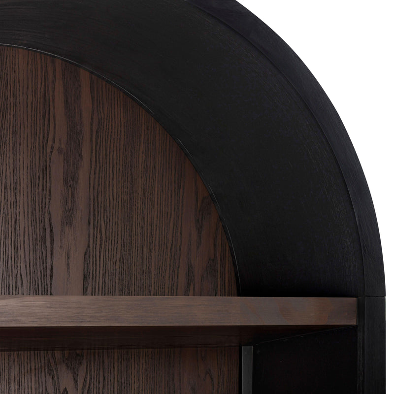 Marlow Wood Bookcase With File Drawer - Black