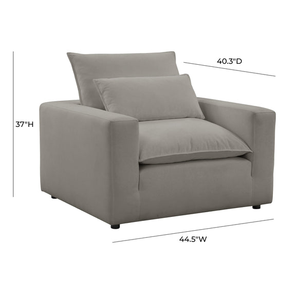 Cali Performance Fabric Armchair - Slate