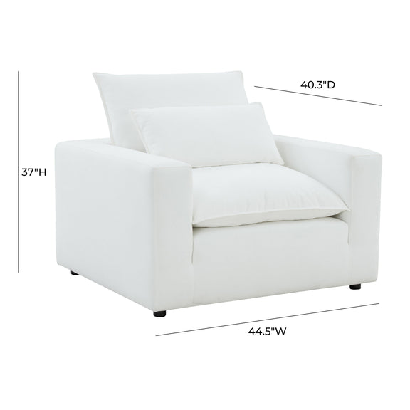 Cali Performance Fabric Armchair - Pearl