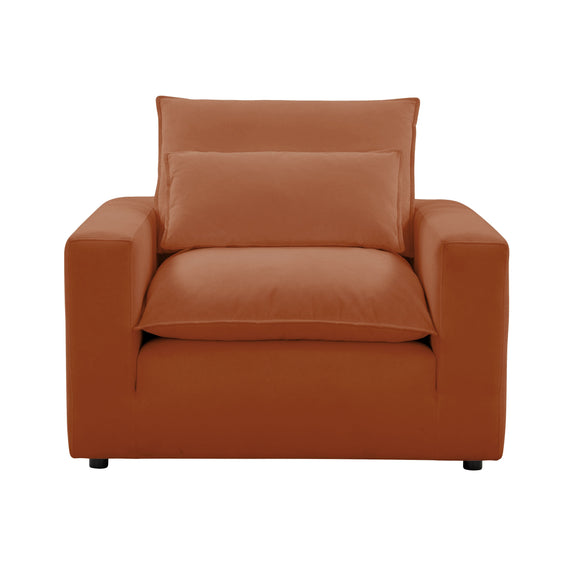 Cali Performance Fabric Armchair - Rust