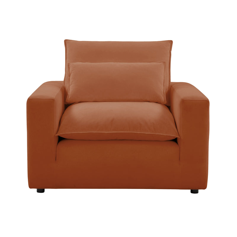 Cali Performance Fabric Armchair - Rust