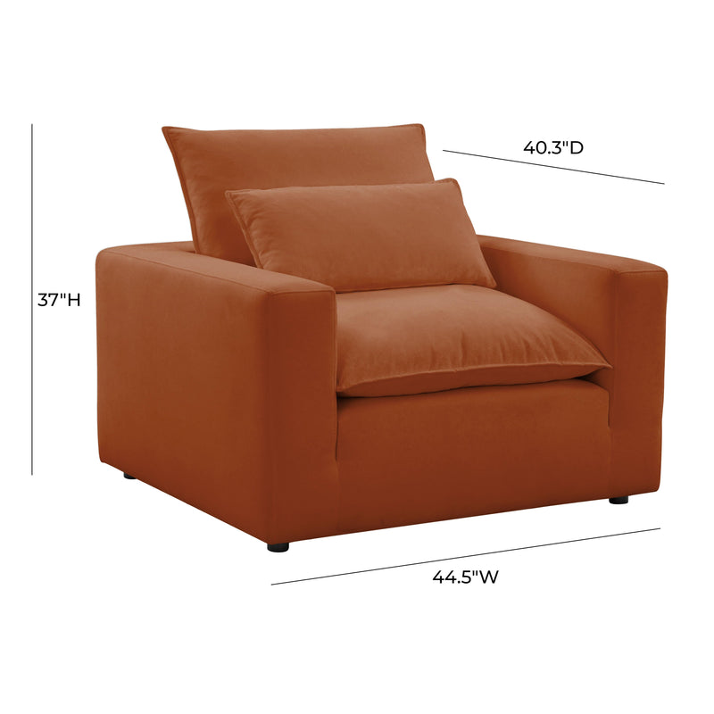 Cali Performance Fabric Armchair - Rust