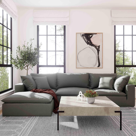 Cali Performance Fabric Modular Armless Chair - Slate