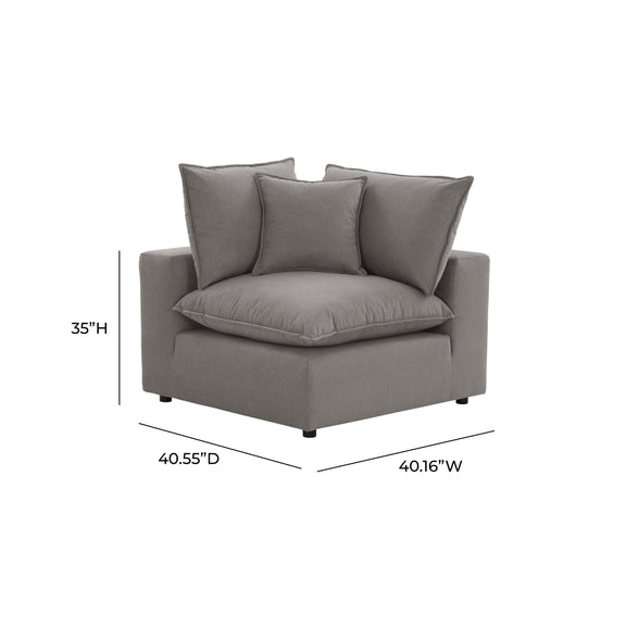 Cali Performance Fabric Modular Corner Chair - Slate