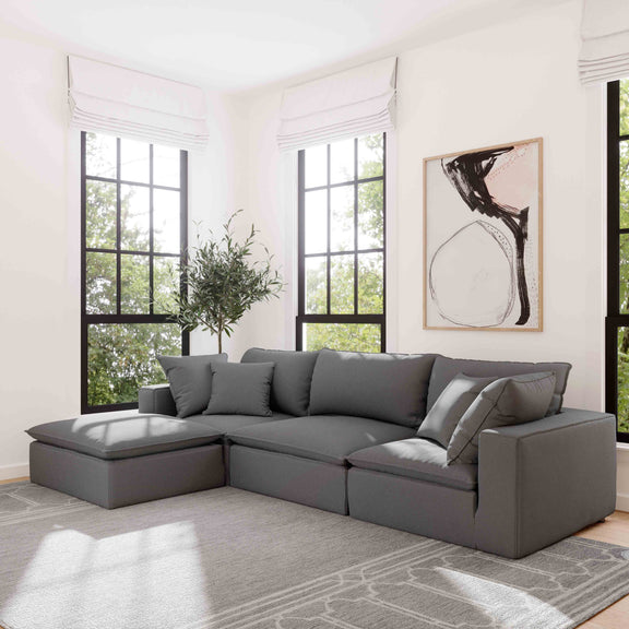 Cali Performance Fabric Modular Corner Chair - Slate