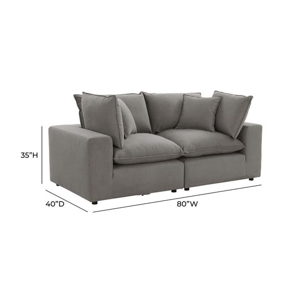 Cali 80" Modular Loveseat - Slate