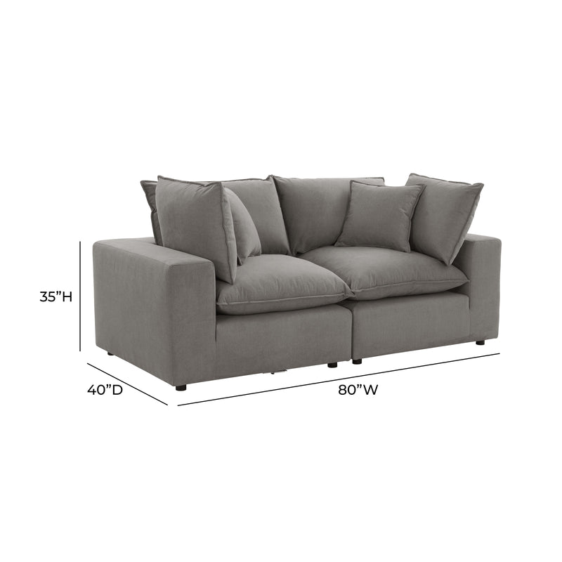 Cali 80" Modular Loveseat - Slate