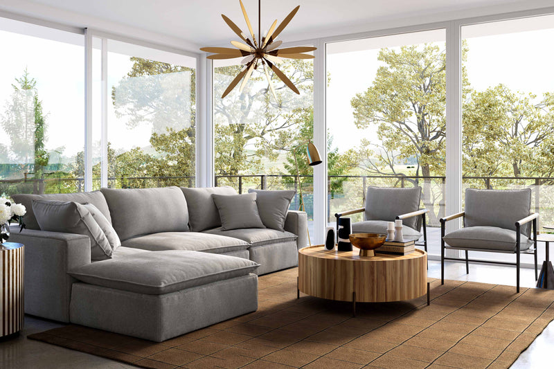 Cali 4-Piece Performance Fabric Modular Sectional - Slate