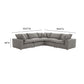 Cali 5-Piece Performance Fabric Modular L-Sectional - Slate