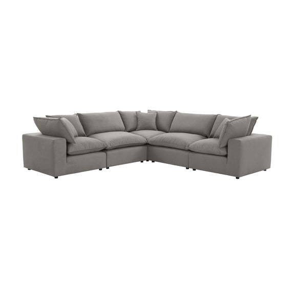 Cali 5-Piece Performance Fabric Modular L-Sectional - Slate