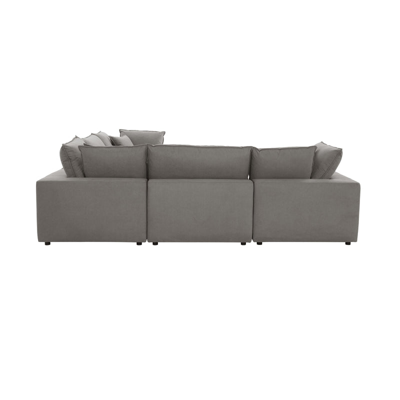 Cali 7-Piece Performance Fabric Modular Large Chaise Sectional - Slate