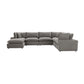 Cali 7-Piece Performance Fabric Modular Large Chaise Sectional - Slate