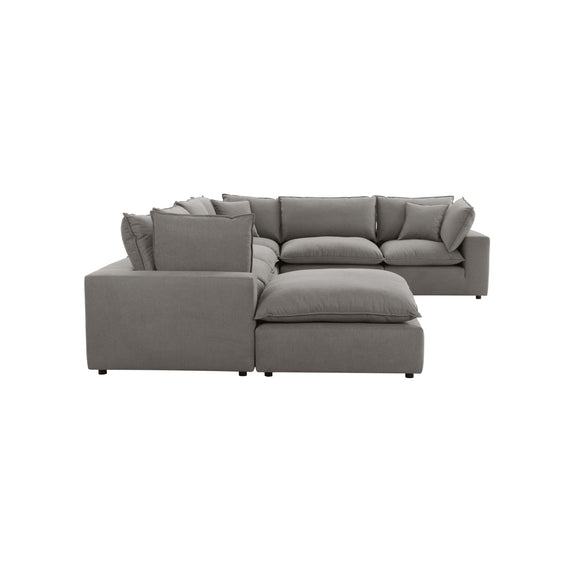 Cali 7-Piece Performance Fabric Modular Large Chaise Sectional - Slate