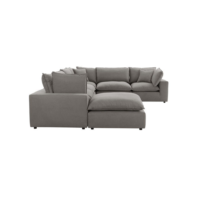 Cali 7-Piece Performance Fabric Modular Large Chaise Sectional - Slate