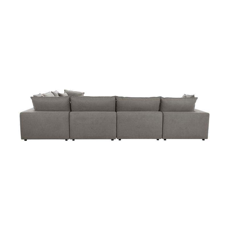 Cali 7-Piece Performance Fabric Modular Large Chaise Sectional - Slate