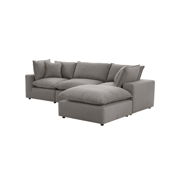Cali 4-Piece Performance Fabric Modular Sectional - Slate
