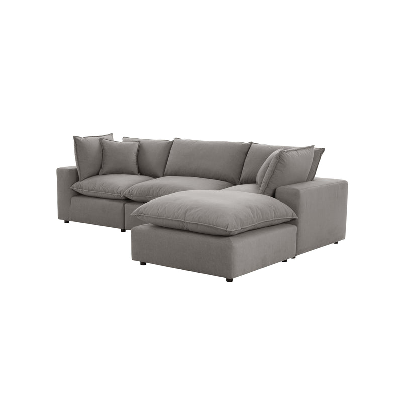 Cali 4-Piece Performance Fabric Modular Sectional - Slate