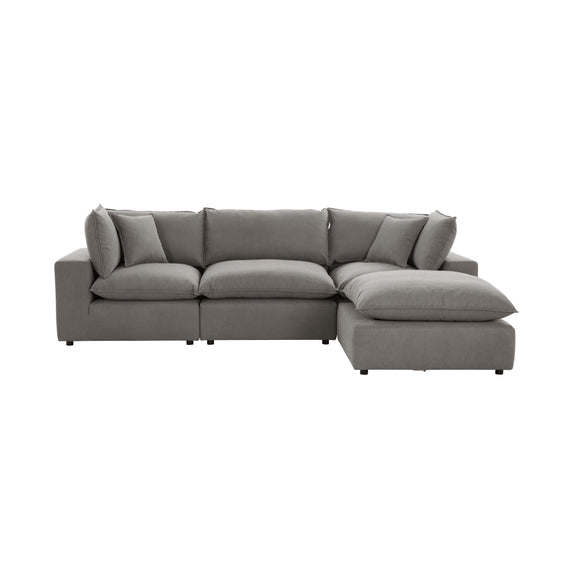 Cali 4-Piece Performance Fabric Modular Sectional - Slate