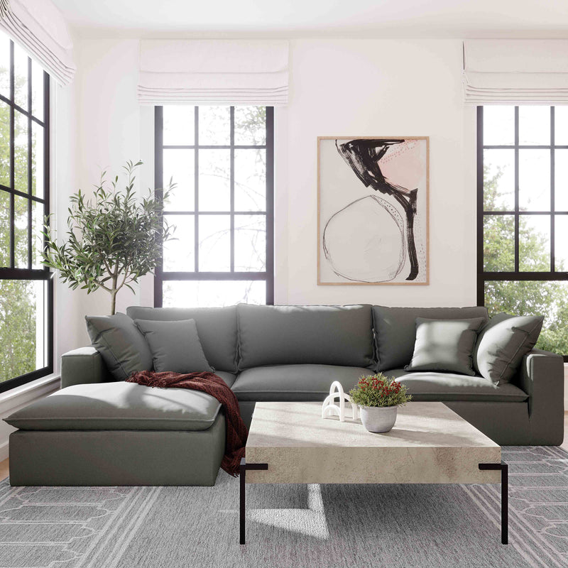 Cali Performance Fabric Ottoman - Slate