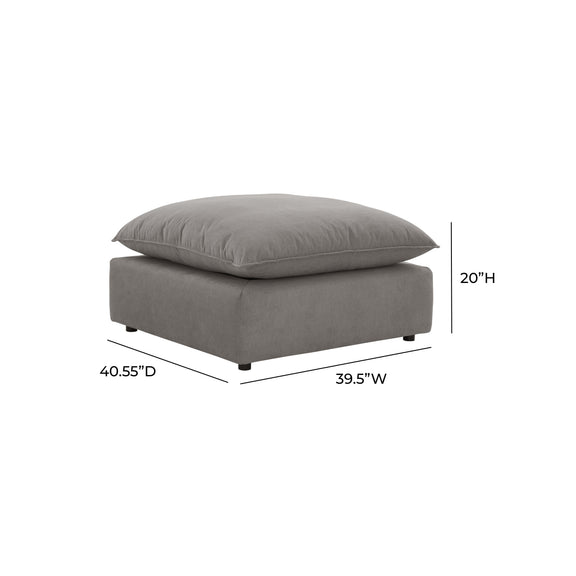 Cali Performance Fabric Ottoman - Slate