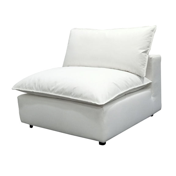 Cali Performance Fabric Modular Armless Chair - Pearl