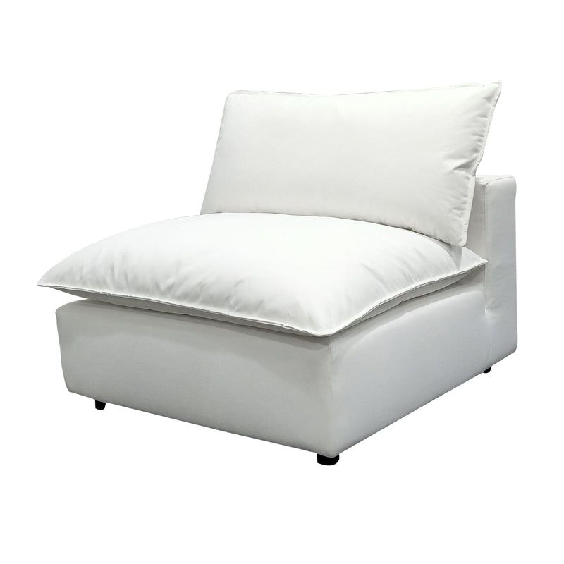 Cali Performance Fabric Modular Armless Chair - Pearl