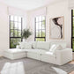 Cali Performance Fabric Modular Armless Chair - Pearl