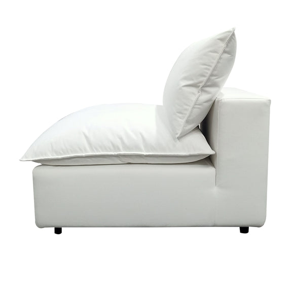 Cali Performance Fabric Modular Armless Chair - Pearl