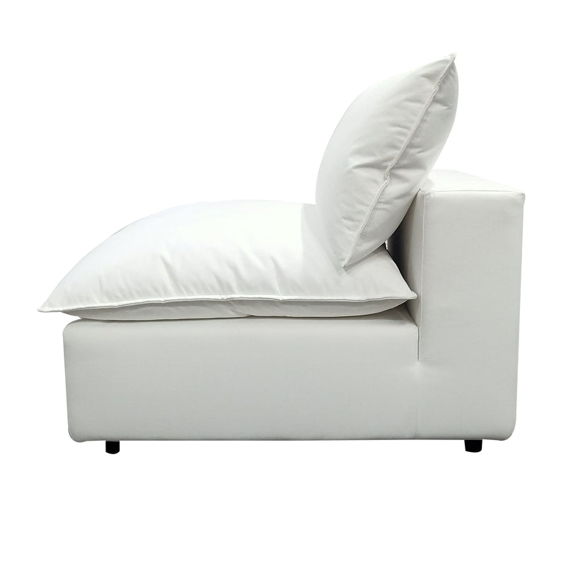 Cali Performance Fabric Modular Armless Chair - Pearl