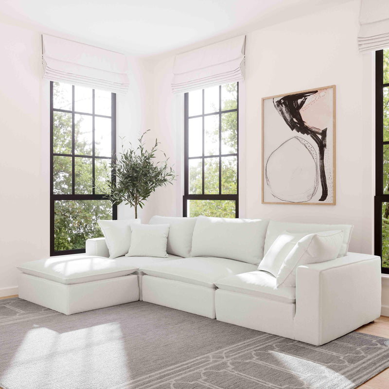 Cali Performance Fabric Modular Corner Chair - Pearl