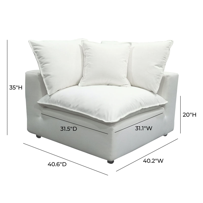 Cali Performance Fabric Modular Corner Chair - Pearl