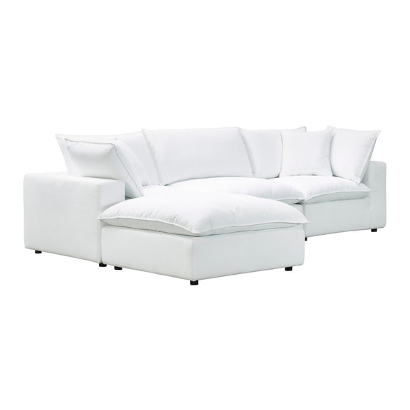 Cali 4-Piece Performance Fabric Modular Sectional - Pearl