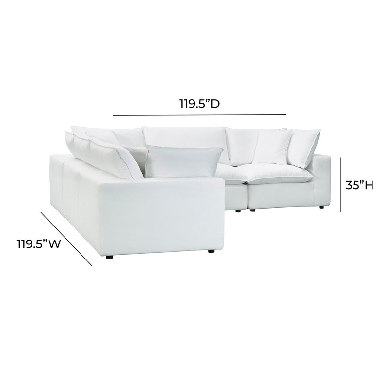 Cali 5-Piece Performance Fabric Modular L-Sectional - Pearl