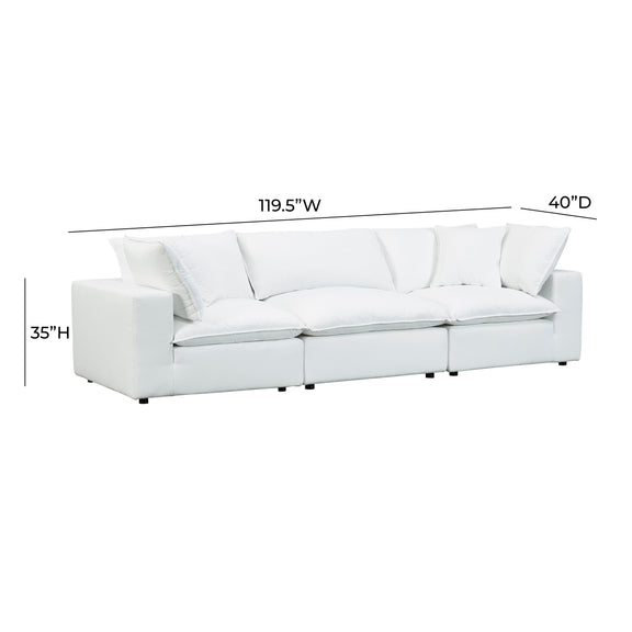Cali 120" Performance Fabric Modular Sofa - Pearl